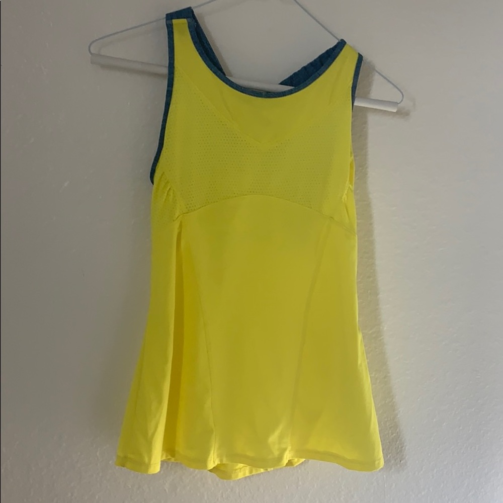 Lucky in love tennis tank in yellow